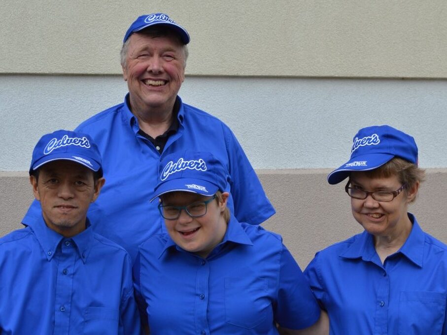 three independently hired clients and supervisor in Culver's uniforms