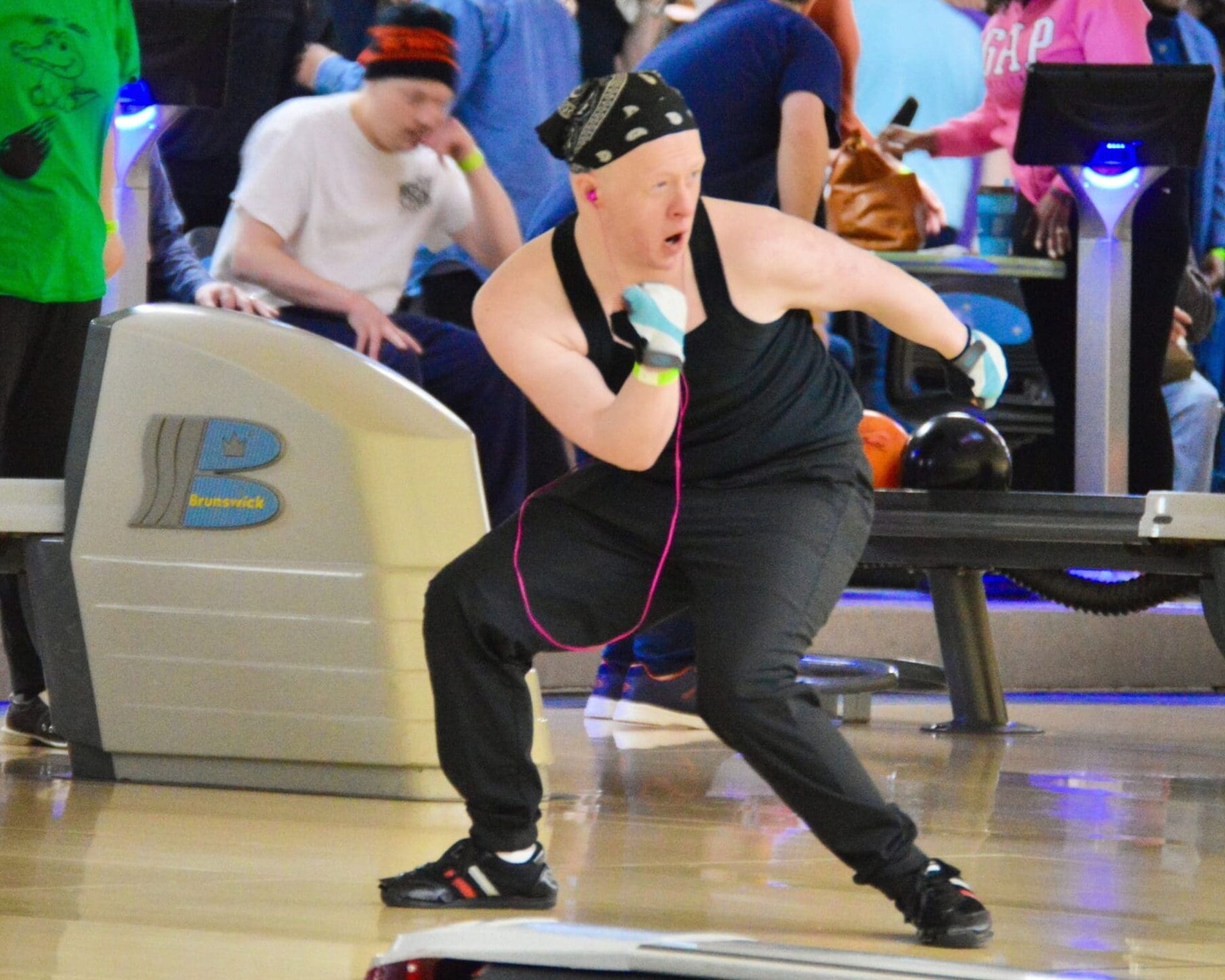 bowler watches intently after releasing ball